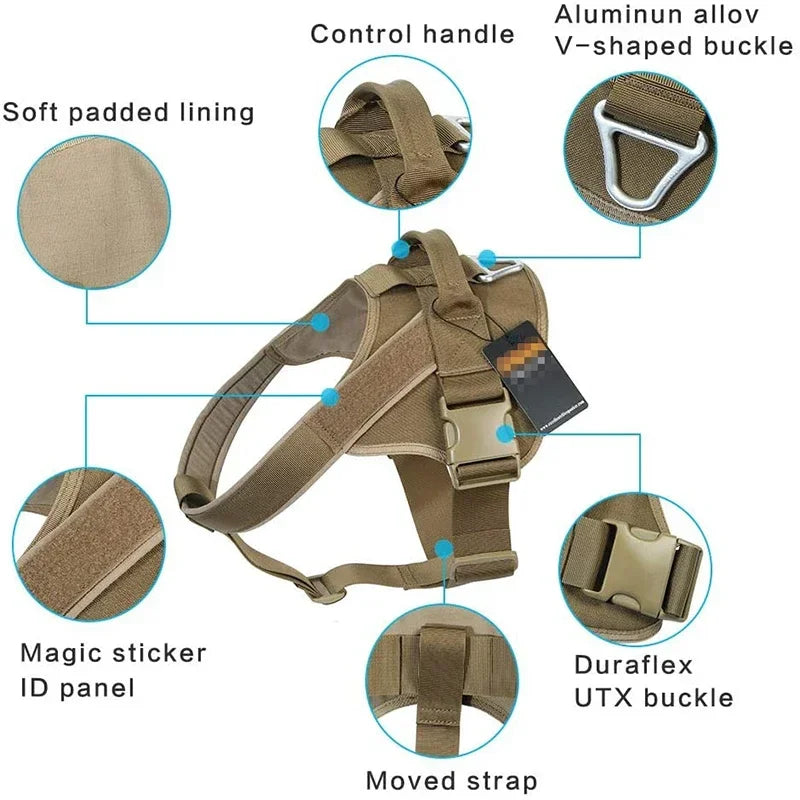 Military-Style Dog Harness for German Shepherds